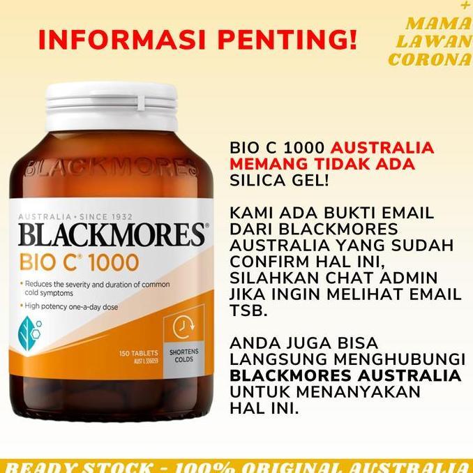 BLACKMORES Bio C 1000mg Vitamin C 1000 mg AUSTRALIA 150 Tablets Tablet