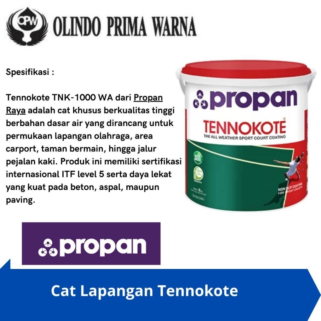 Cat Tennokote propan Warna Clear 20kg