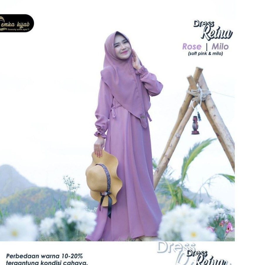 Reina Dress Set Khimar by Emka Hijab Size XS