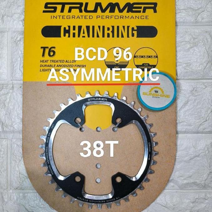Chainring Crank Asymmetric BCD 96 STRUMMER 36T 38T 40T Narrow Wide ROUND Alloy CNC