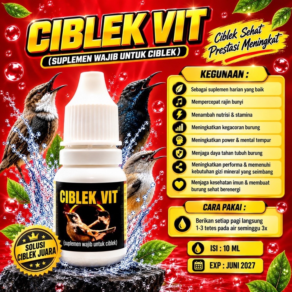 Ciblek Vit Suplemen Vitamin Penggacor Burung Ciblek