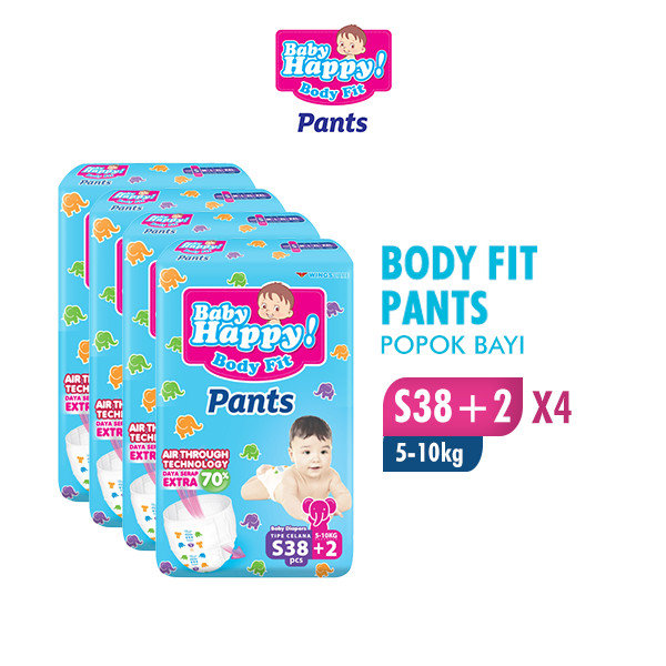 Baby Happy Pants Popok Bayi Celana S 38+2 x4