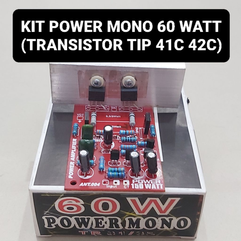 Kit Power MONO 60 Watt Transistor TIP 41C 42C Amplifier Daya PCB