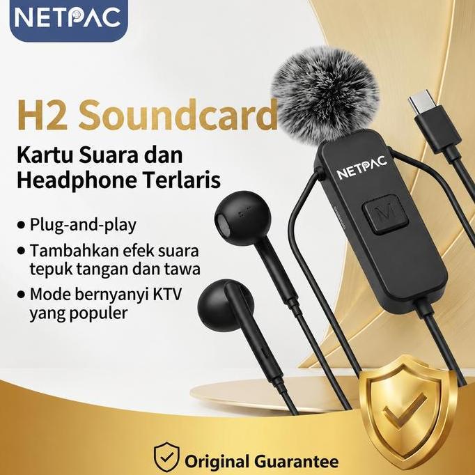 Kelld- Netpac H Wired Soundcard | Mic Jepit Bluetooth Soundcard | Untuk Gaming Stream Vlog | Rekaman