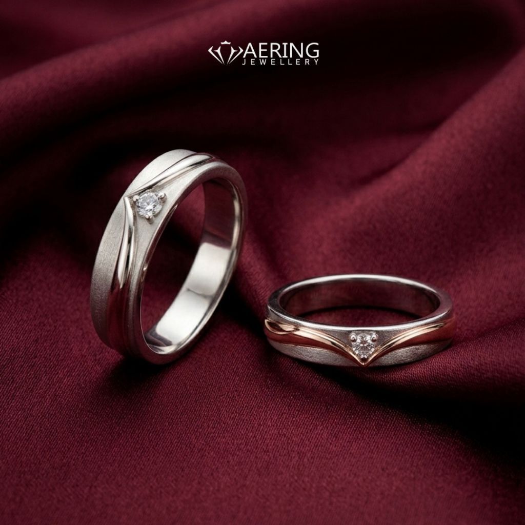Cincin Kawin Nikah Tunangan Lamaran Platinum Palladium Emas Perak FREE UKIR NAMA dan KOTAK CINCIN AE