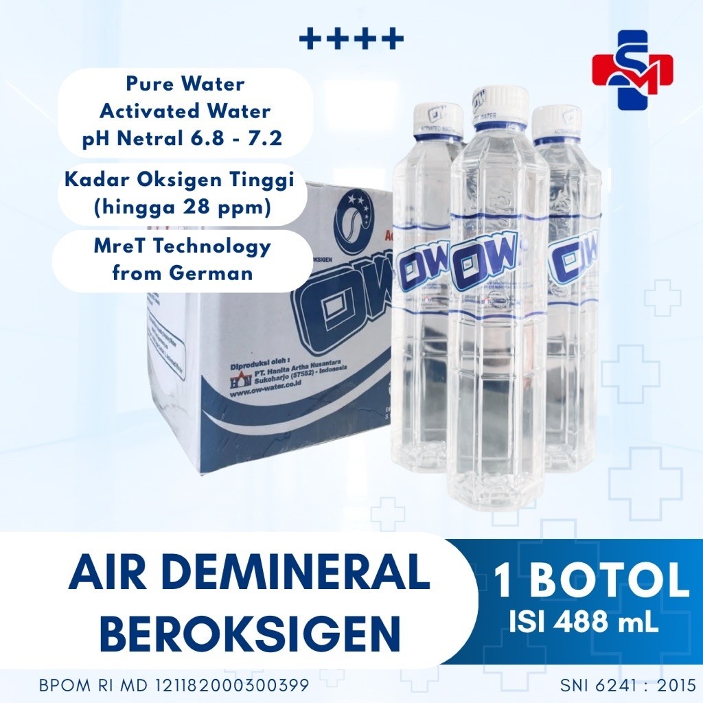 OW Activated Water Air Oksigen Murni Botol 488 ml - Air Minum Kesehatan