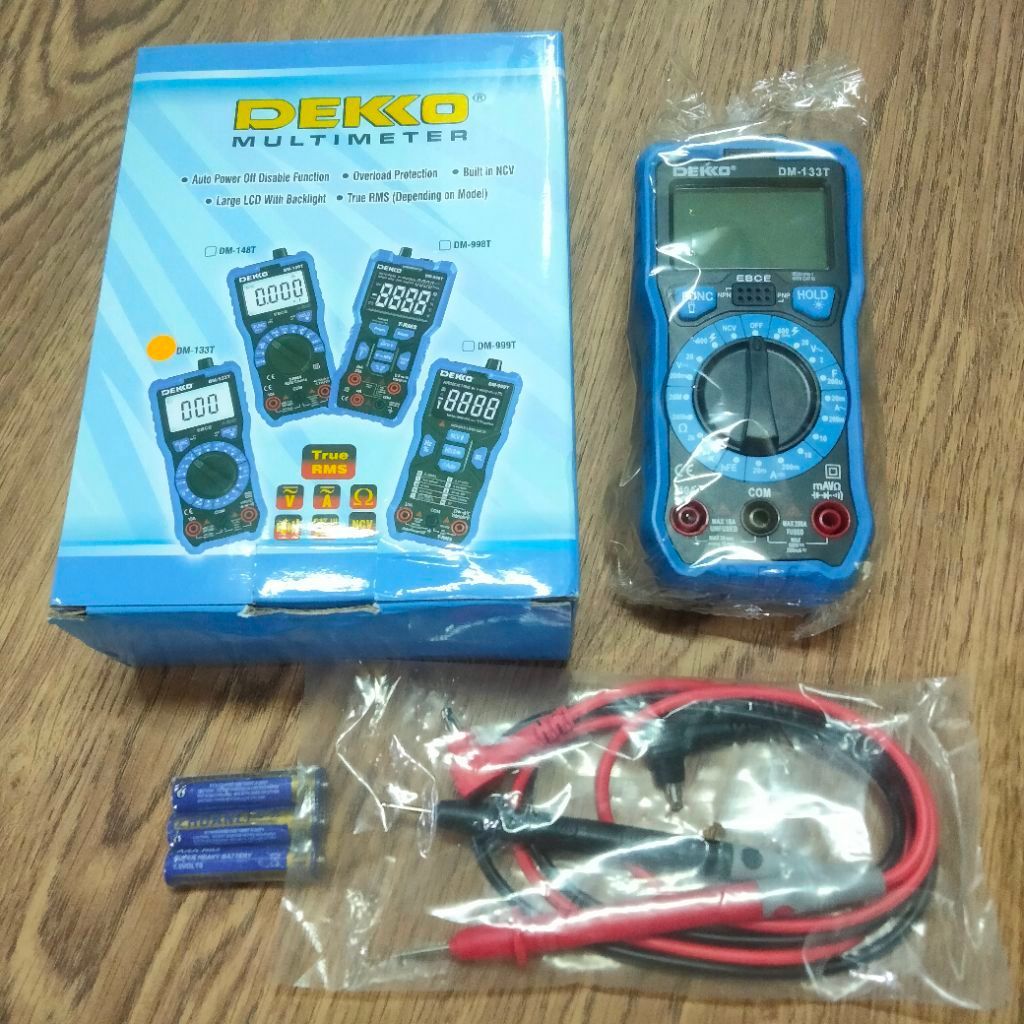 DEKKO Multimeter Digital DM-133T Multitester Avometer Digital + Batterai