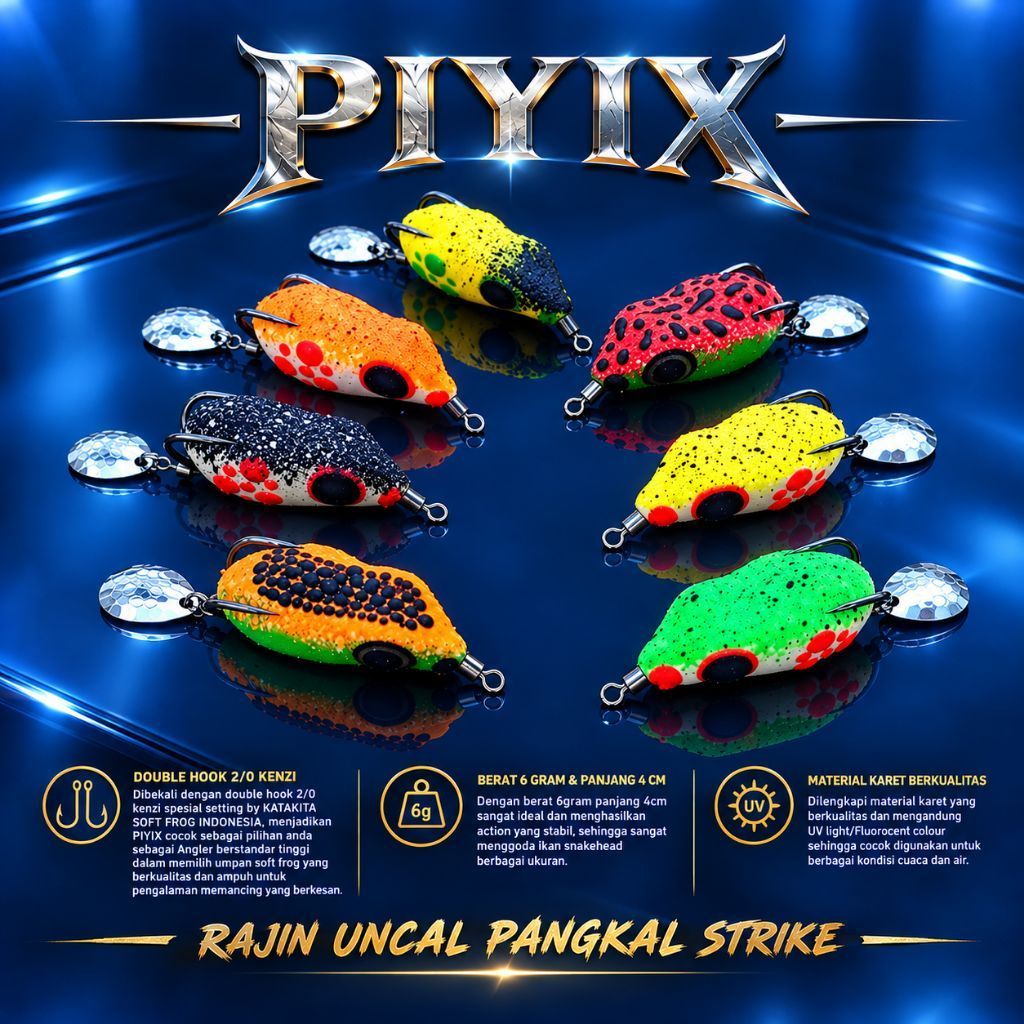 PIYIX Gen 2 Katakita Soft Frog 4cm double hook kenzi 2/0