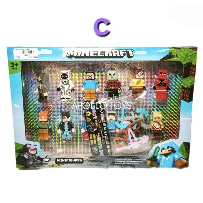 24PCS LEGO ROBLOX (Miniatur Roblok Patung Ninja Go Figur Minecraft Game Mainan Anak Police Bricks Mi