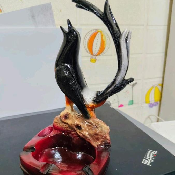 Patung Burung Murai Asbak Hiasan Bahan Resin Unik untuk Dekorasi Rumah Hadiah