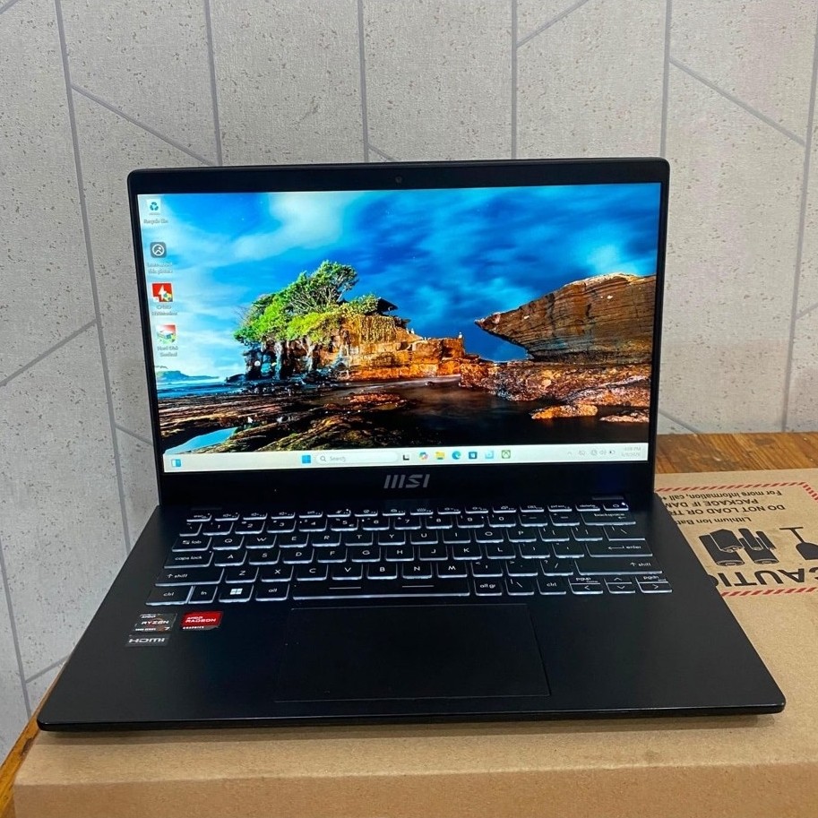 MSI Modern 14 C5M, Amd Ryzen 7 - 5825U, Ram 16/512Gb ,#IPS ,#Backlight, Lengkap, Black