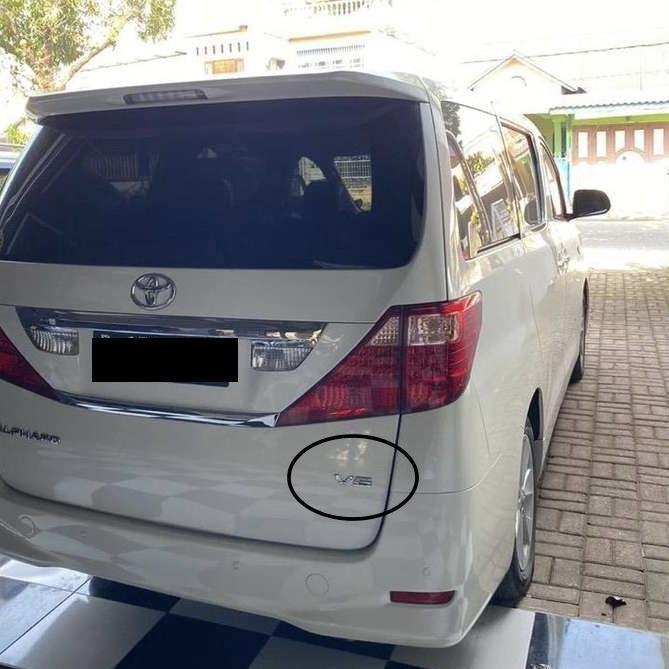 Emblem Vellfire Alphard executive lounge V6 tulisan warna chrome