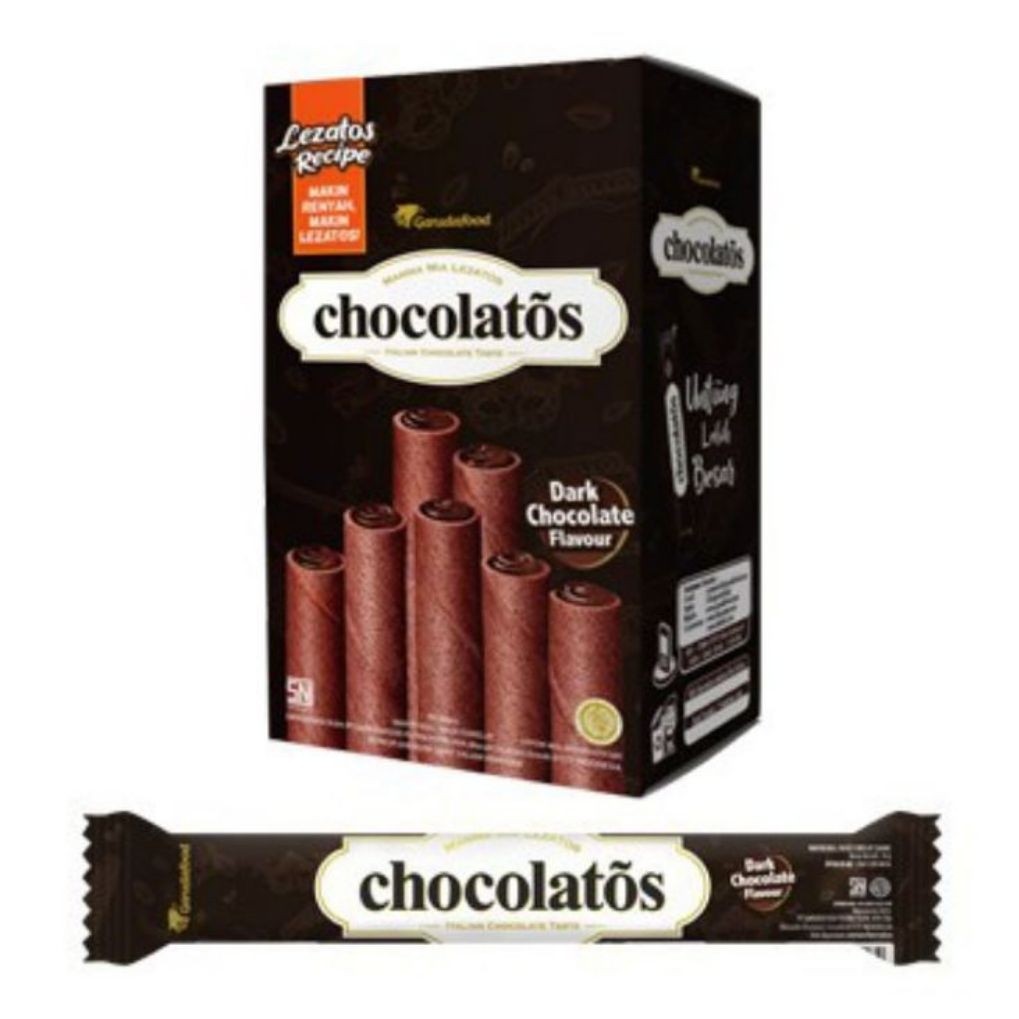 24 Pcs Wafer Roll Chocolatos Dark Chocolate - Dark Chocolate