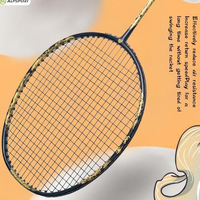 ALP SL ALPSPORTS Raket badminton 4U Max 28lbs (Default 22Lbs)Serat Fiberglass Seimbang Cocok Pemula 