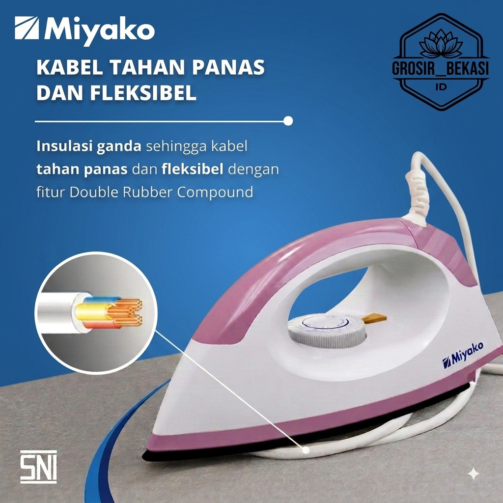 Setrika Miyako EI1M - EI10MBL- EI10MPL-NIKO NK 333S-EI1009MWH - EI10MBK - EI2002CB Anti Lengket Gara