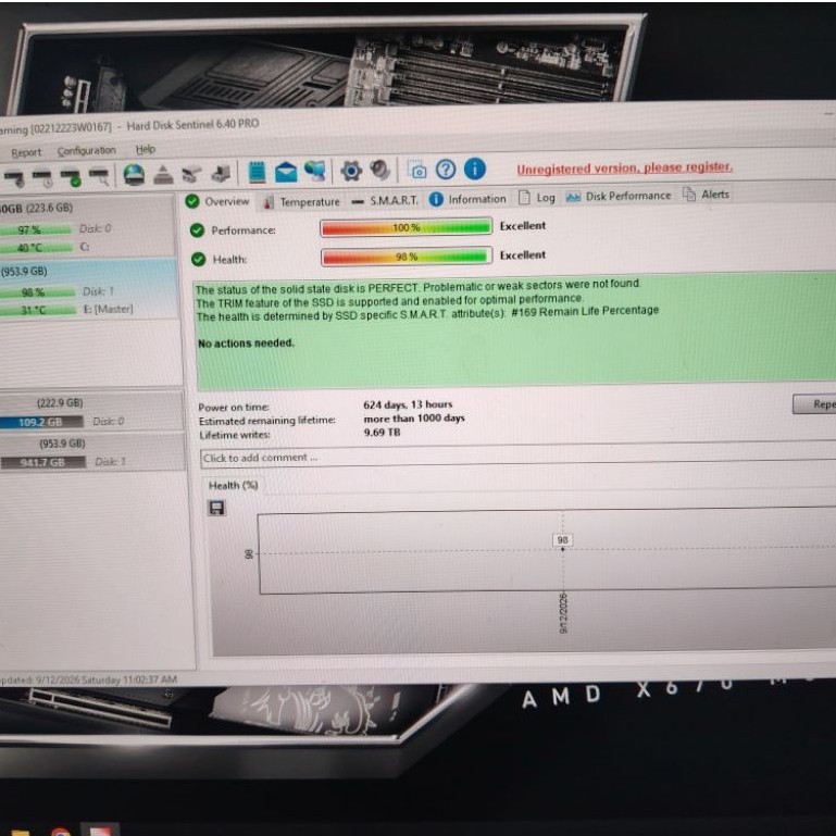 SSD 1 Tb Cube gaming SSD Sata. kondisi 98%. bukan ssd nvme gen 4 gen 3