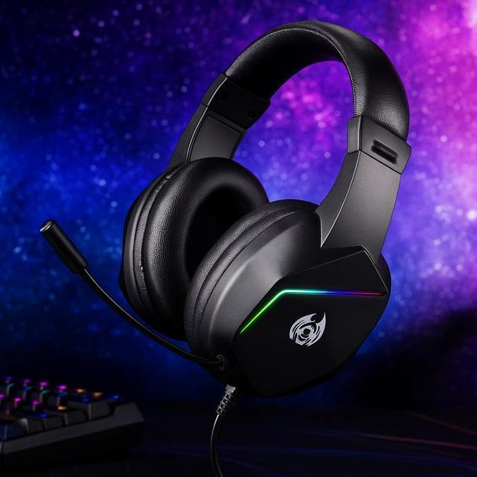 H21 Headset Gaming RGB Mikrofon Bass Stereo Headphone Noise Cancelling Nyaman Dipakai Laptop PC HP P