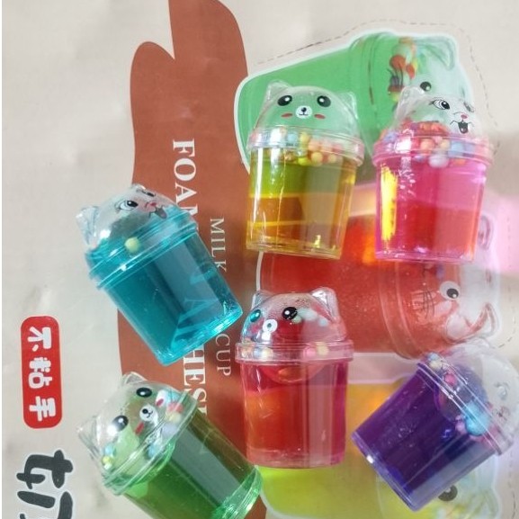 Mainan Slem Karakter boba 5 pcs. tidak lengket warna random edukasi mainan anak anak