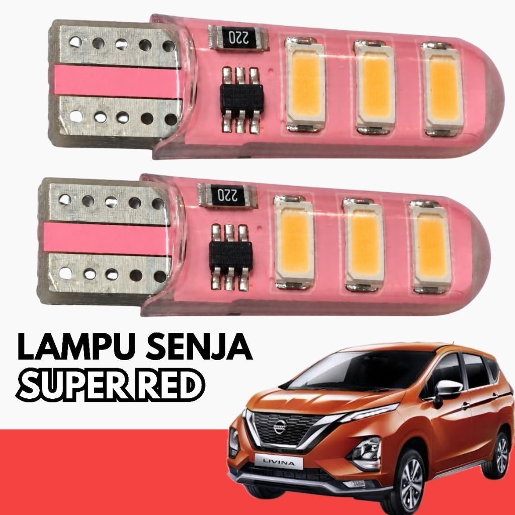 Lampu Senja Dajjal All New Grand Livina Warna Merah 21Watt 12v Isi 2pcs Socket T10 PnP Nissan