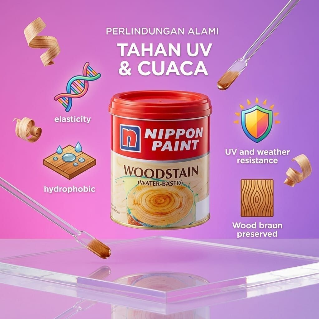 Nippon Paint Wood Stain Anti-Jamur UV Tahan Lama