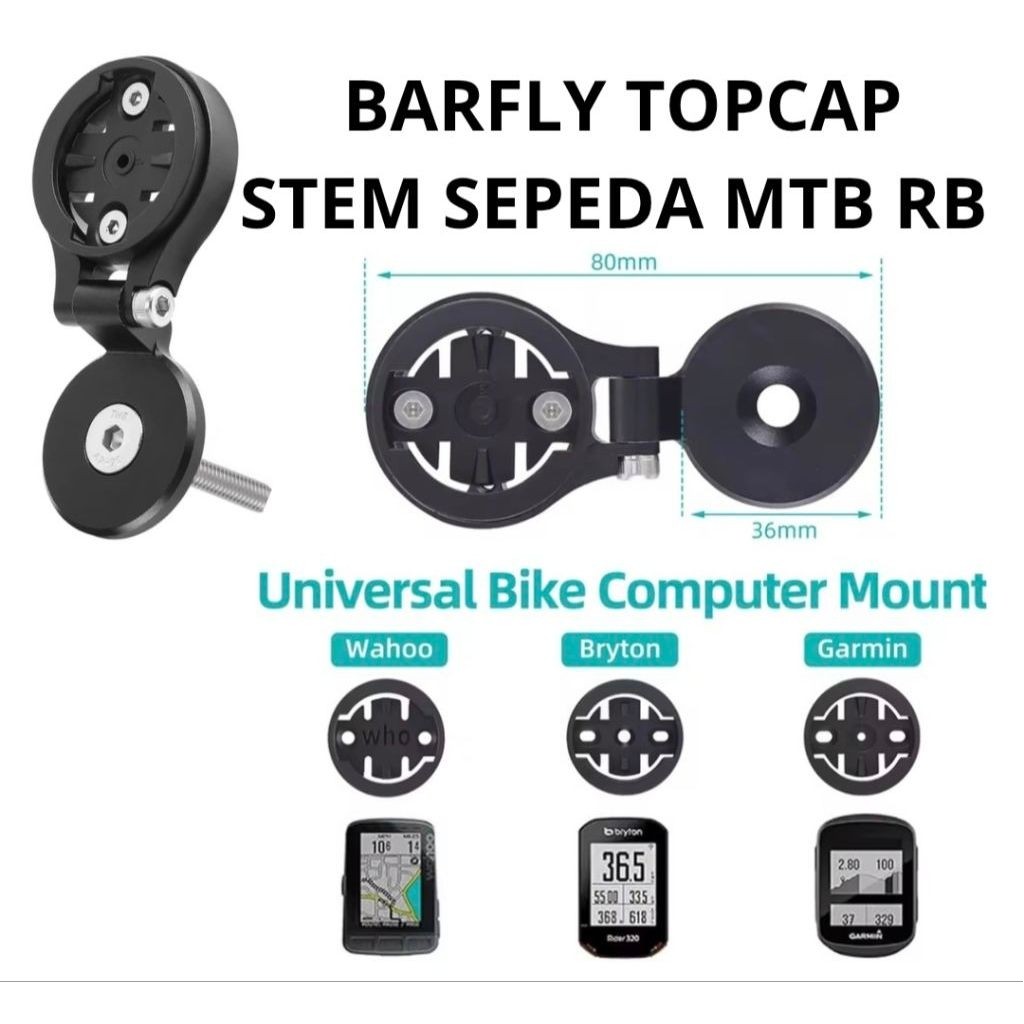 Barfly Top Cap Stem Sepeda Dudukan Speedometer Barfly Out Front Compatible Garmin Xoss Bryton iGPSPO