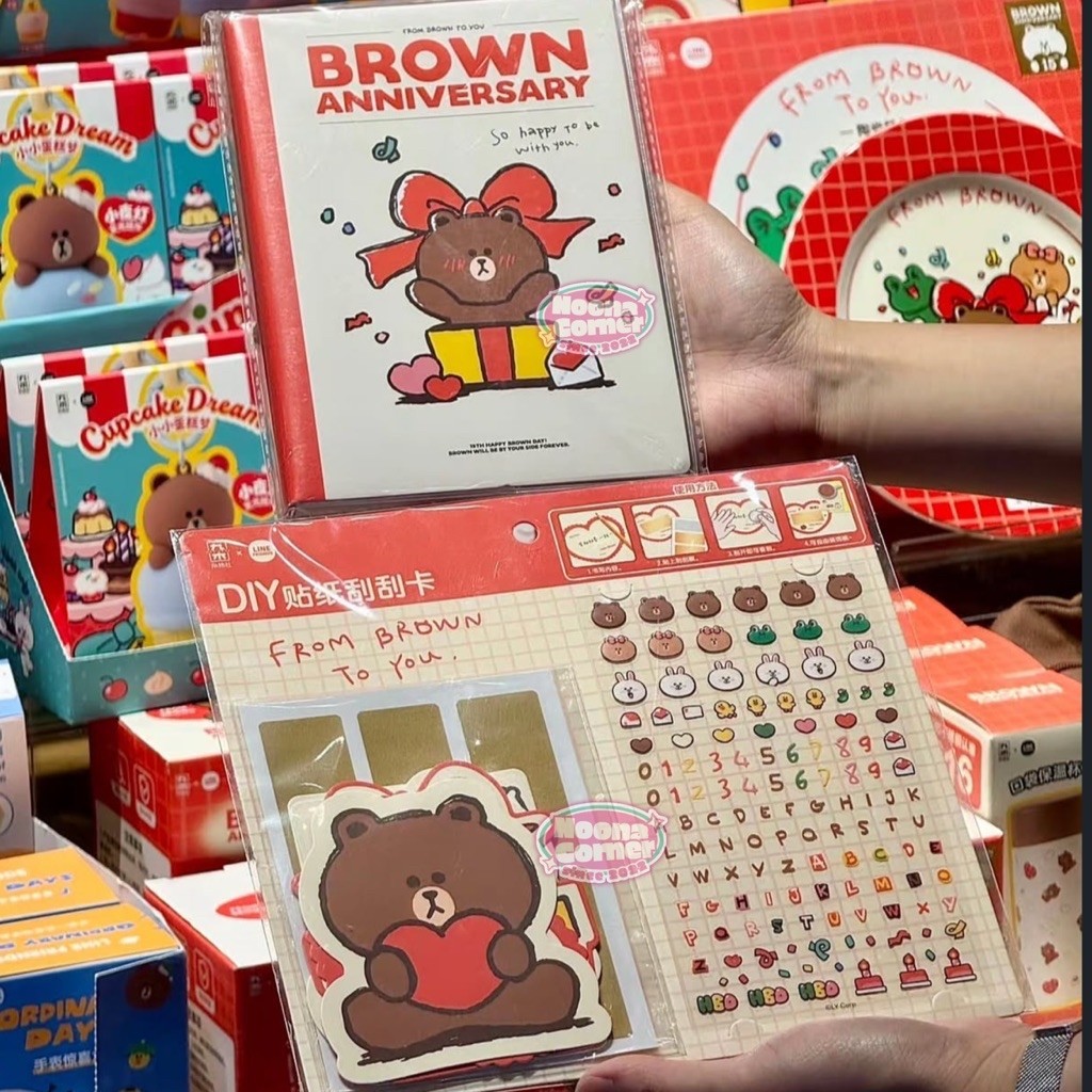 NEW ‼️ Jurnal Book / Notebook B6 / DIY Sctratch Off - Sticker Card LINE FRIENDS 15th Anniversary Bro