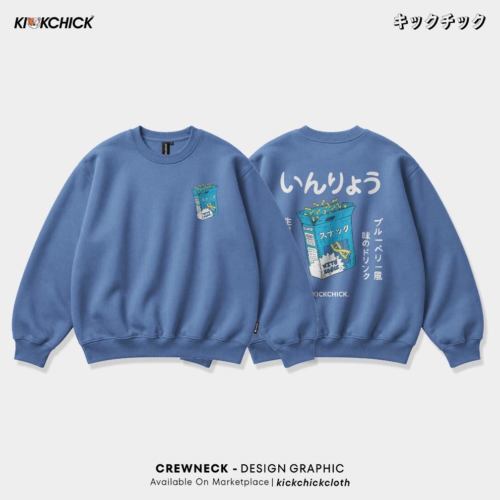 Diskon Kickchick Crewneck Nibble Steel Blue | Sweater Unisex | Outerwear Lengan Panjang | Kc-Cn134