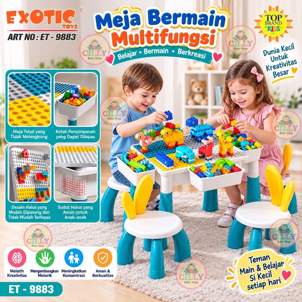 Meja Mainan Anak Exotic SB988 ET9881 ET9883 ET9882 ET9884 ET-9882 ET-9884 Multifungsi Dan Belajar An