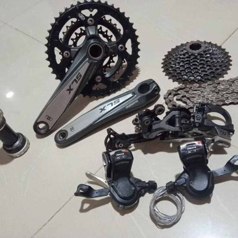 groupset shimano slx mix xt 3x9 speed japan