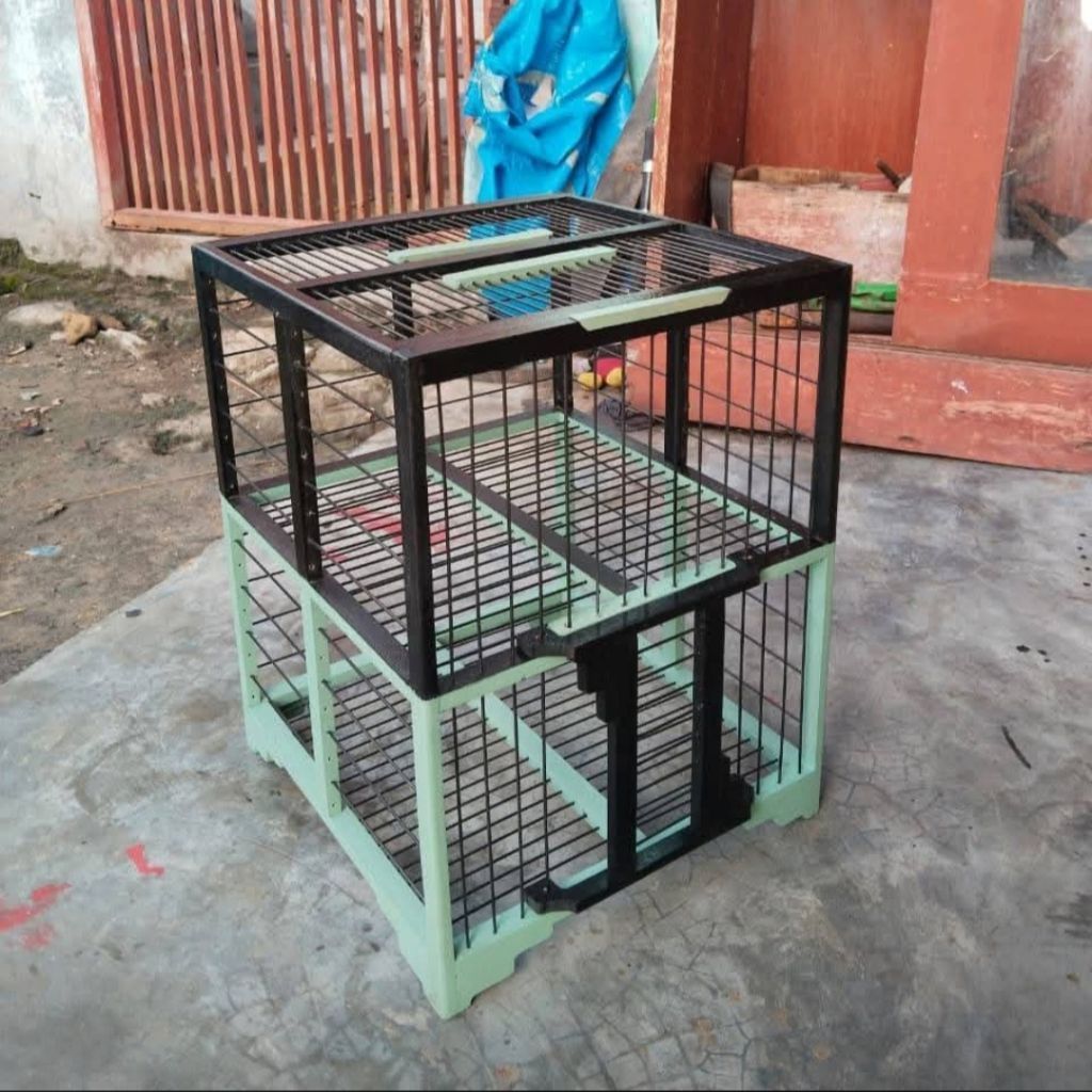 Dondang Jemur Merpati Rangka Kayu Jati Pintu 2 Full Fiber Bisa Request Warna
