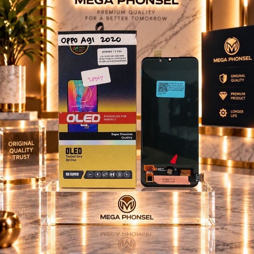 LCD FULLSET OPPO A91 2020/RENO 3/F15/F17/FIND X2 LITE/K7 BLACK ORI SIZE OG OLED(FINGERPRINT)