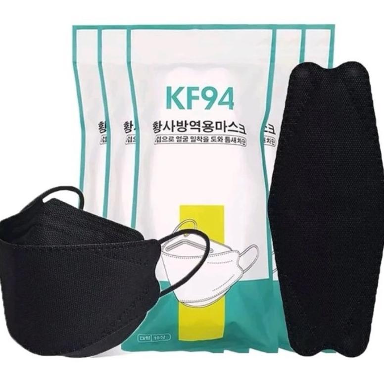 SELVARASTORE A3A G&N MASKER KF94 EARLOOP 4PLY FACEMASK ISI 10 PCS WARNA HITAM PUTIH TRANDING ORIGINA