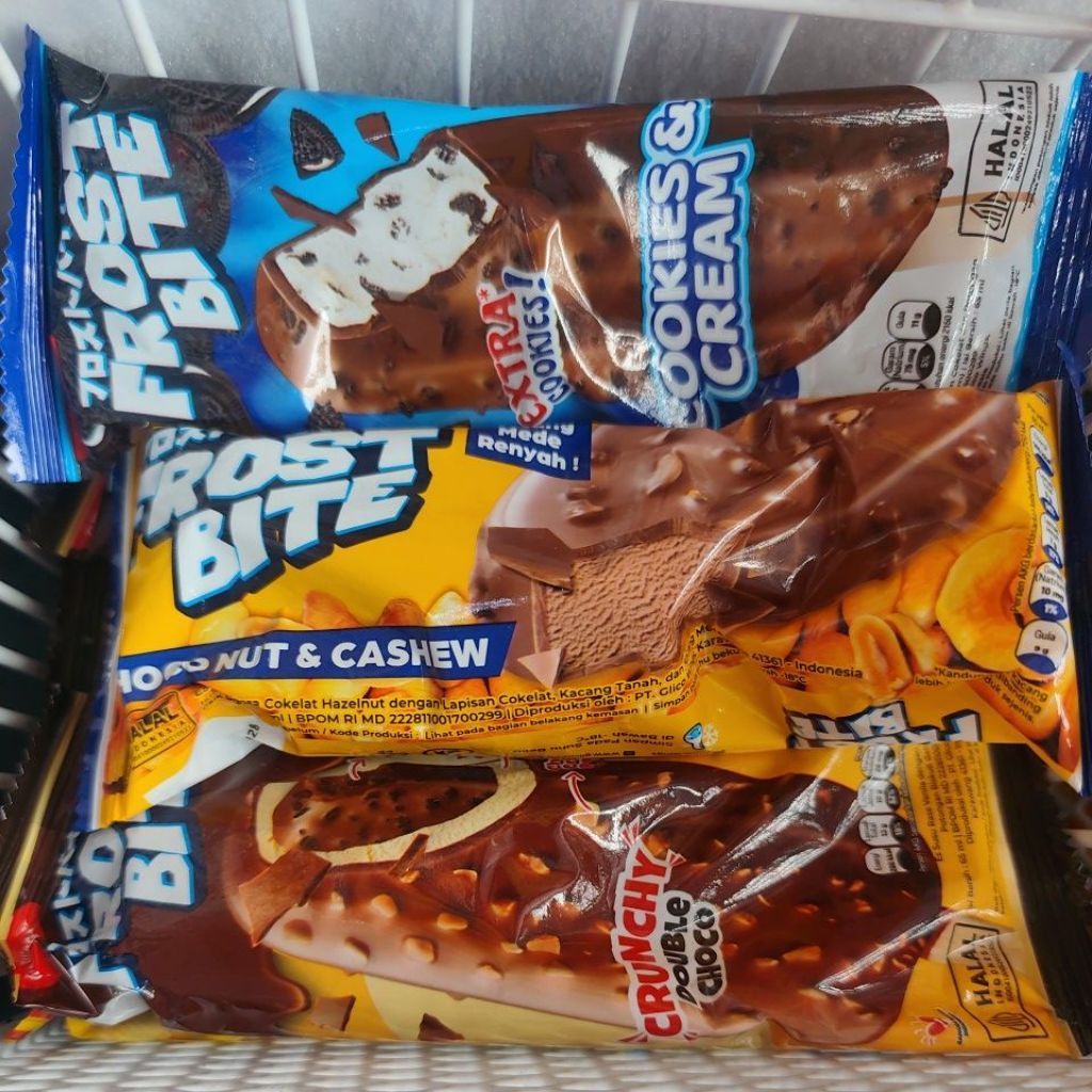 Glico Wings Frost Bite Ice Cream Cookie&cream / Choconut&cashew / Crunchy Double Choco
