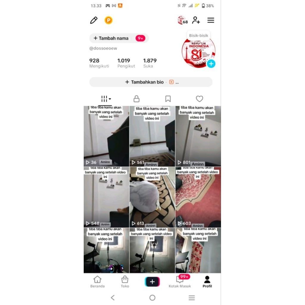 Akun Tiktok Live Studio | Live Streaming 1000 Followers Aktif Asli indonesia