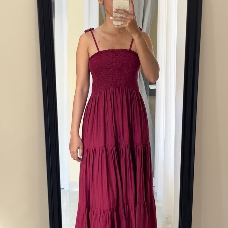 PRELOVED Cherry Smocked Dress