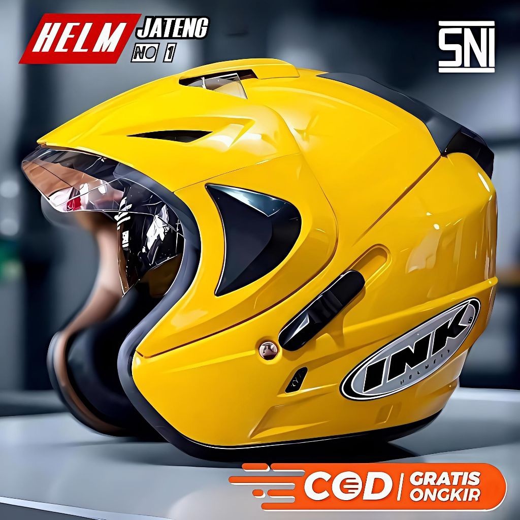 Helm INK Double Visor Original SNI Ykt Helem Model Ink - Helm Dewasa Wanita Pria