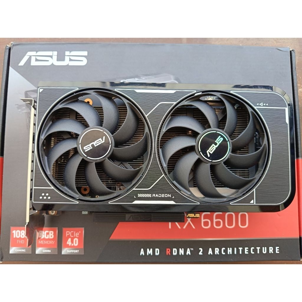 Asus rx 6600 8gb v3 bekas, garansi sampai 2028