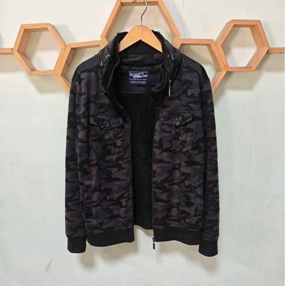 Jacket sherpa loreng splendid satisfaction size L