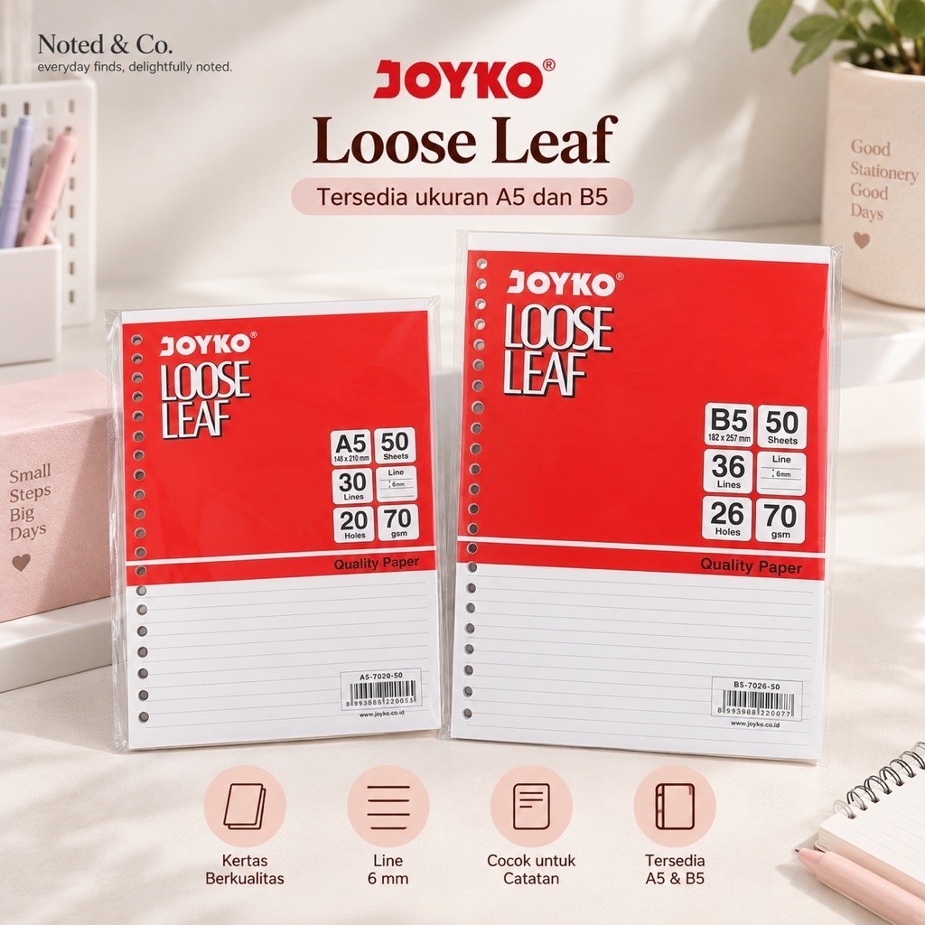 Joyko Loose leaf A5 B5 Kertas Binder/Kertas Binder A5 B5