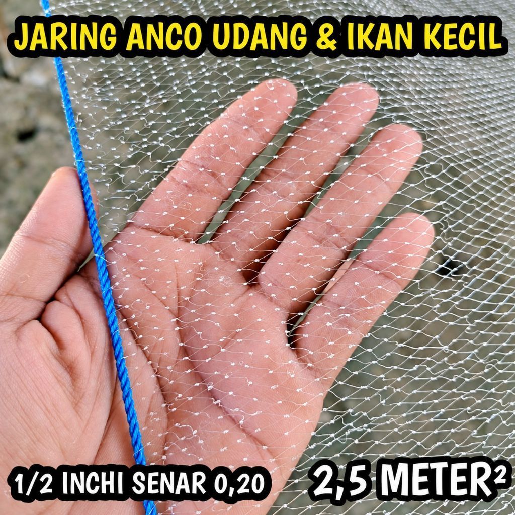 Anco jaring udang ukuran 2,5 meter persegi tangkul ikan kecil jaring udang kecil