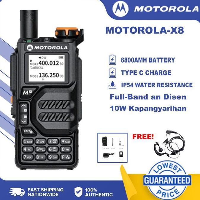 HT Motorola X8 10W Sambungan Jarak Jauh Radio Portabel 10KM