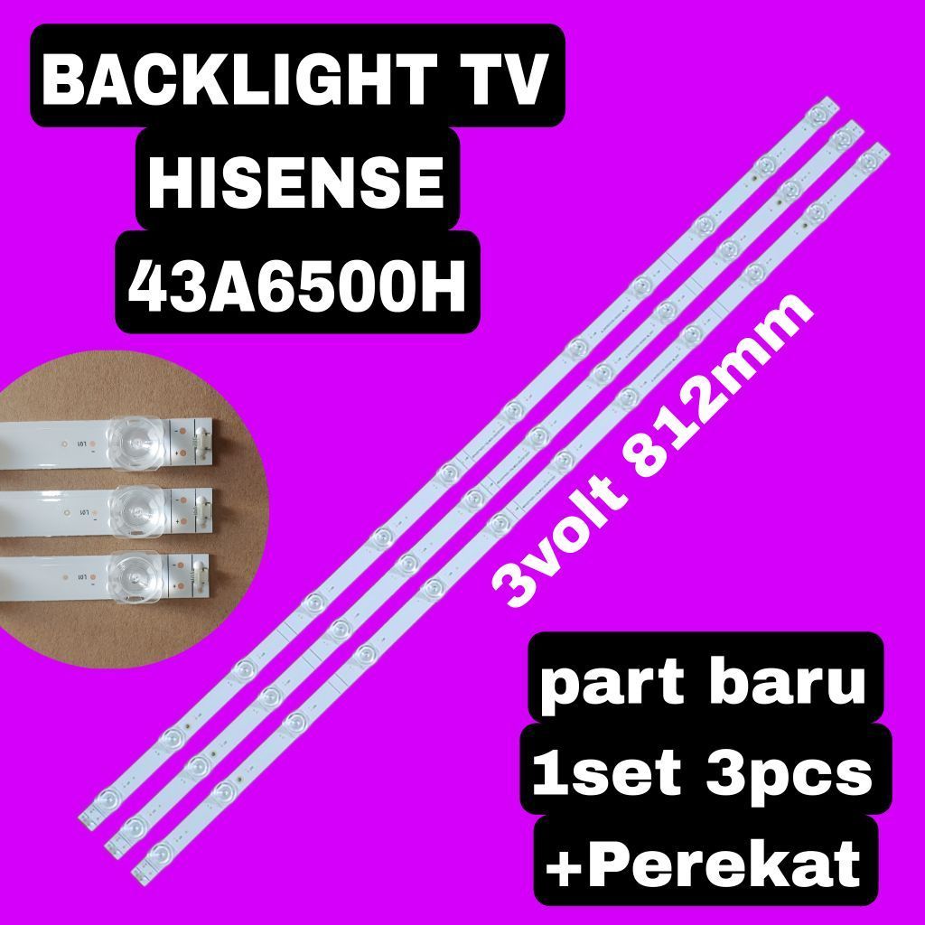 BACKLIGHT LED TV HISENSE 43A6500H LAMPU BL 43A6500H 12K 3V