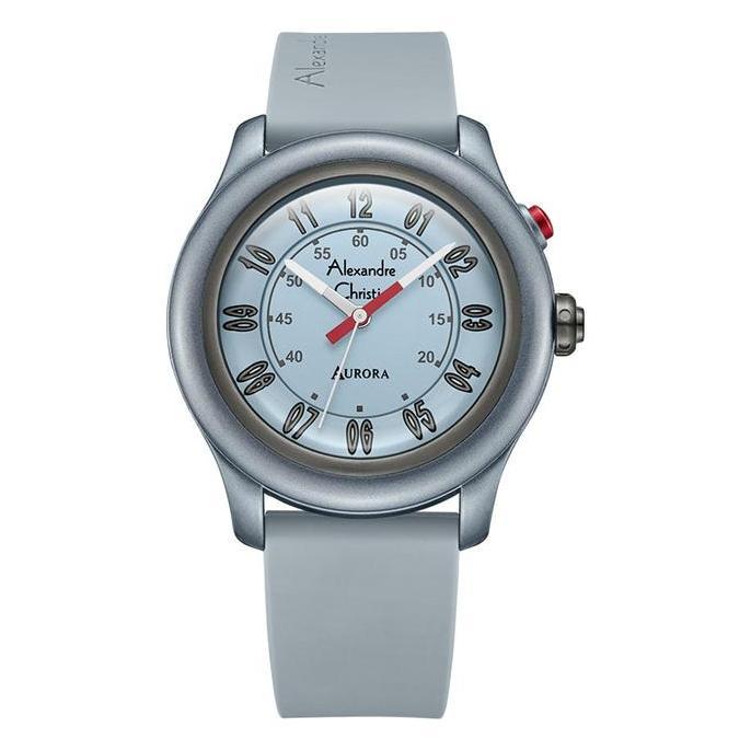 Jam Tangan Pria Alexandre Christie AuroraAC 9397 MH RIGLG Men Light Grey Dial Light Grey Rubber Stra