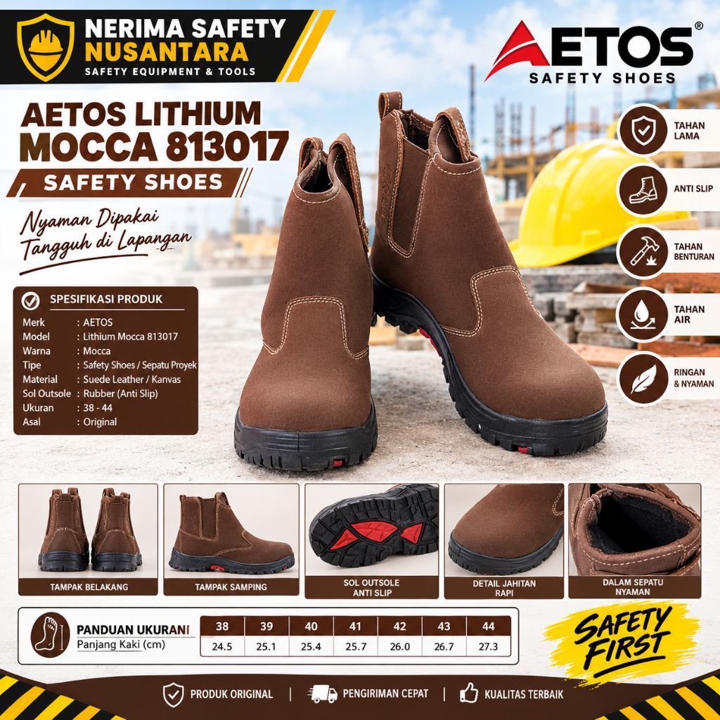 Sepatu Safety Proyek AETOS LITHIUM MOCCA Original / AETOS LITHIUM MOCCA SHOES