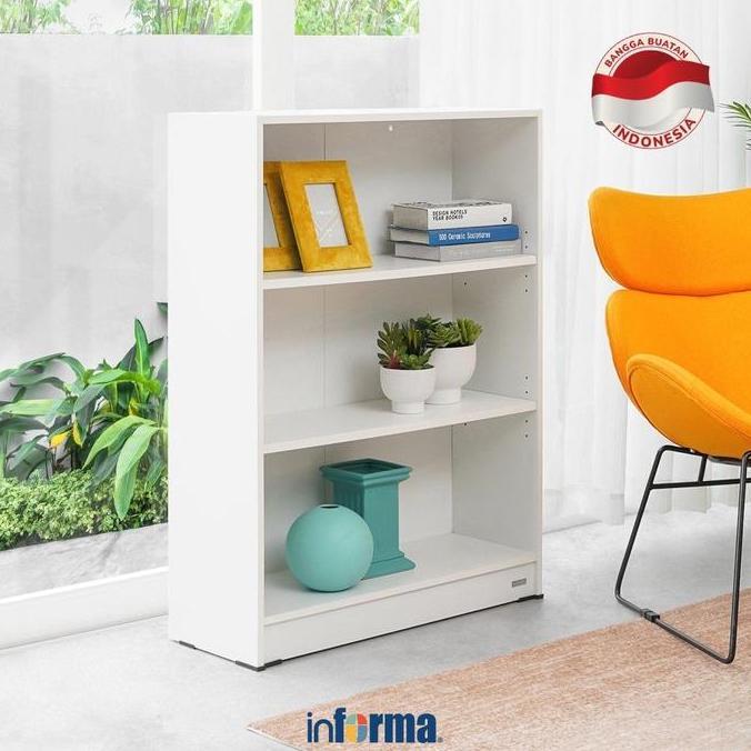 Informa Pablo Rak Buku 3 Tingkat - Putih Bookshelf Susun Rak Bacaan Shelf Buku Lemari Buku