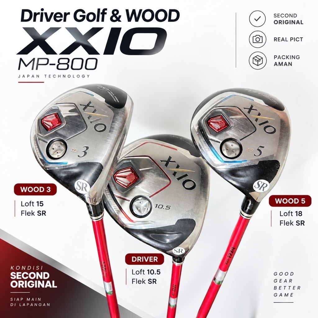 Stick Golf Driver Wood Golf XXIO MP-800 Flek SR Second Original - 1 Pcs