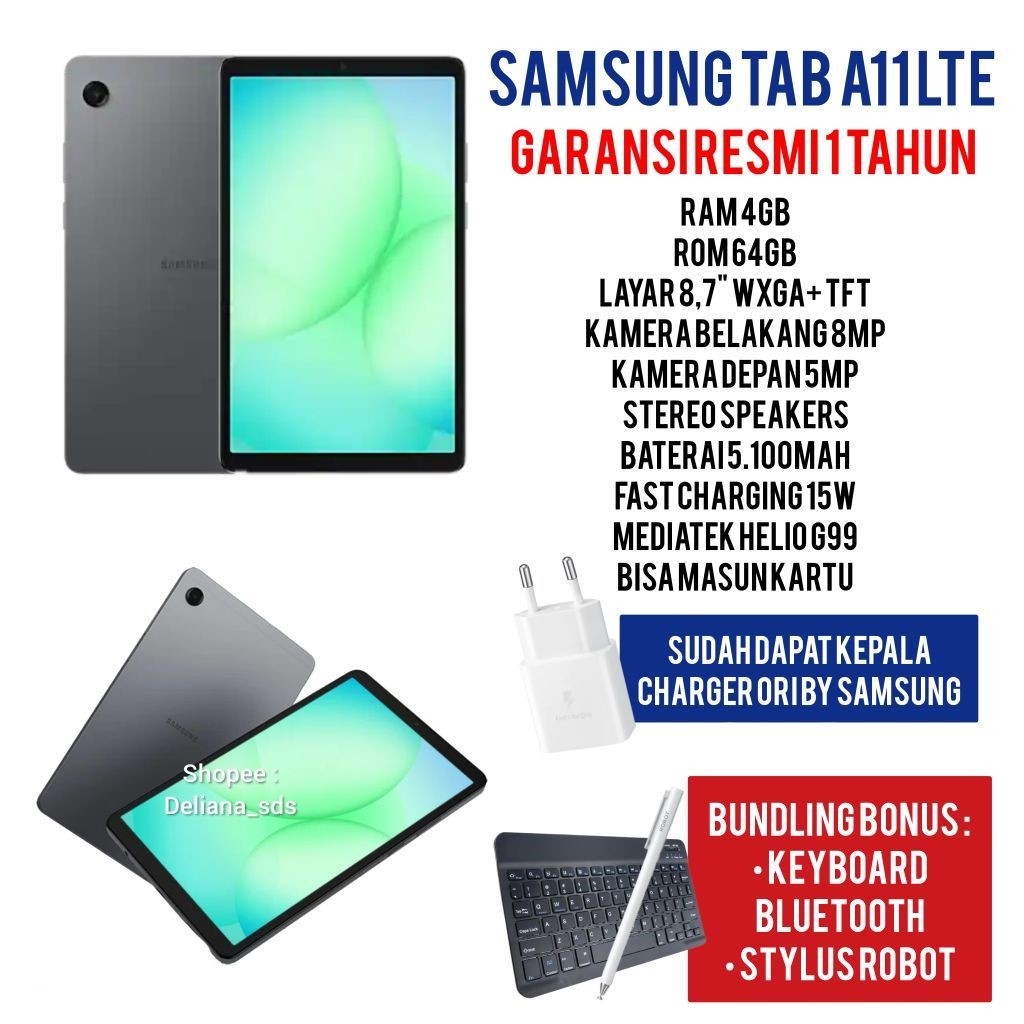 Samsung Tab A11 4/64 LTE Garansi Resmi 1 Tahun Samsung Tab A11 LTE 4/64 Samsung Tab A11 4G 4/64 Sams