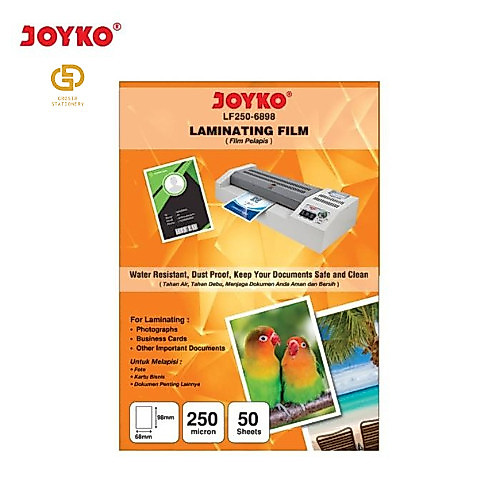 Laminating Film Plastik Laminating Joyko LF250-6898 KTP 50 Sheets