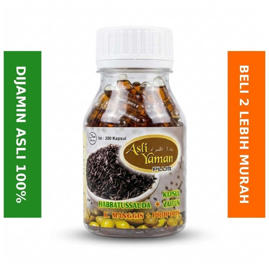 Habbatussauda Asli Yaman Original 4in1 extra propolis zaitun oil kulit manggis 200 kapsul