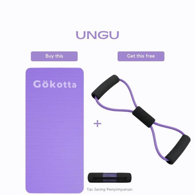 Pilihan Tepat GOKOTTA Bundling Hemat Matras Olahraga dan Tali Yoga Elastis/ Yogas Mat/ Matras Anti S